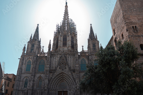 Cathedral of the Holy Cross and Saint Eulalia also known as Barcelona Cathedral. Gothic church