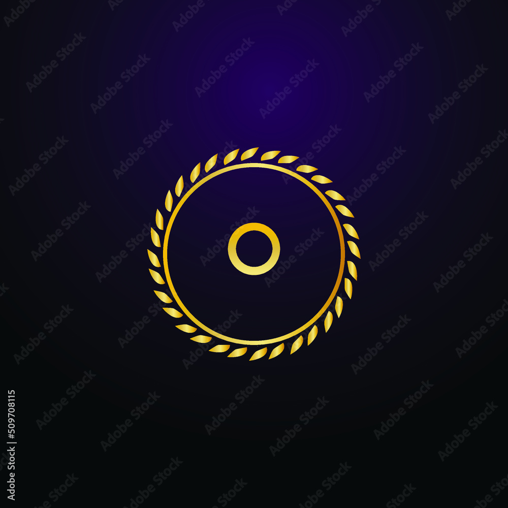 Fototapeta premium Premium luxury Vector elegant gold and font Letter O Template for company logo with monogram element 3d Design
