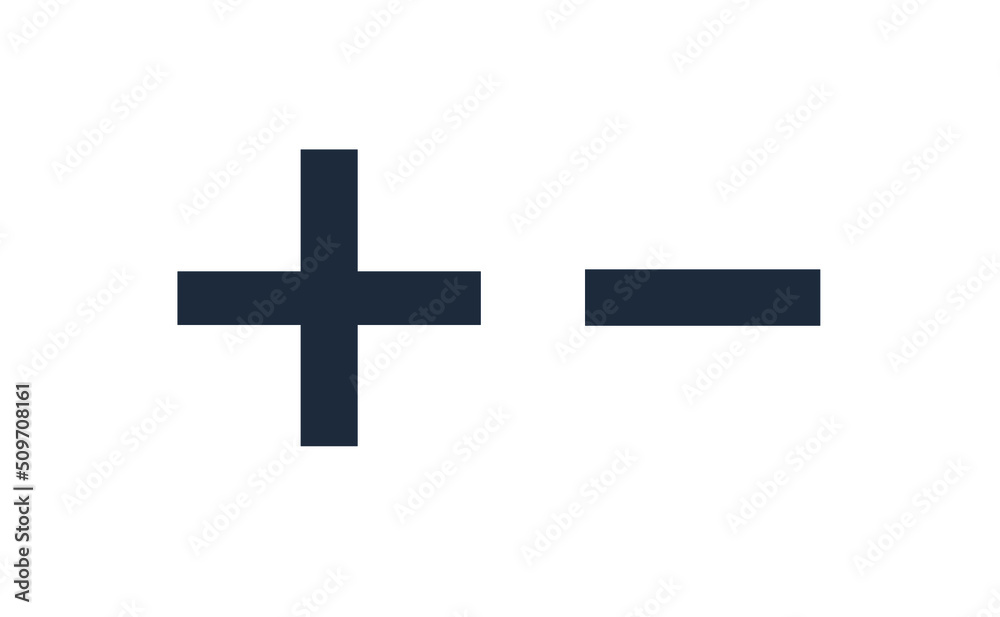 Fototapeta premium Plus and Minus sign Icon Vector. 