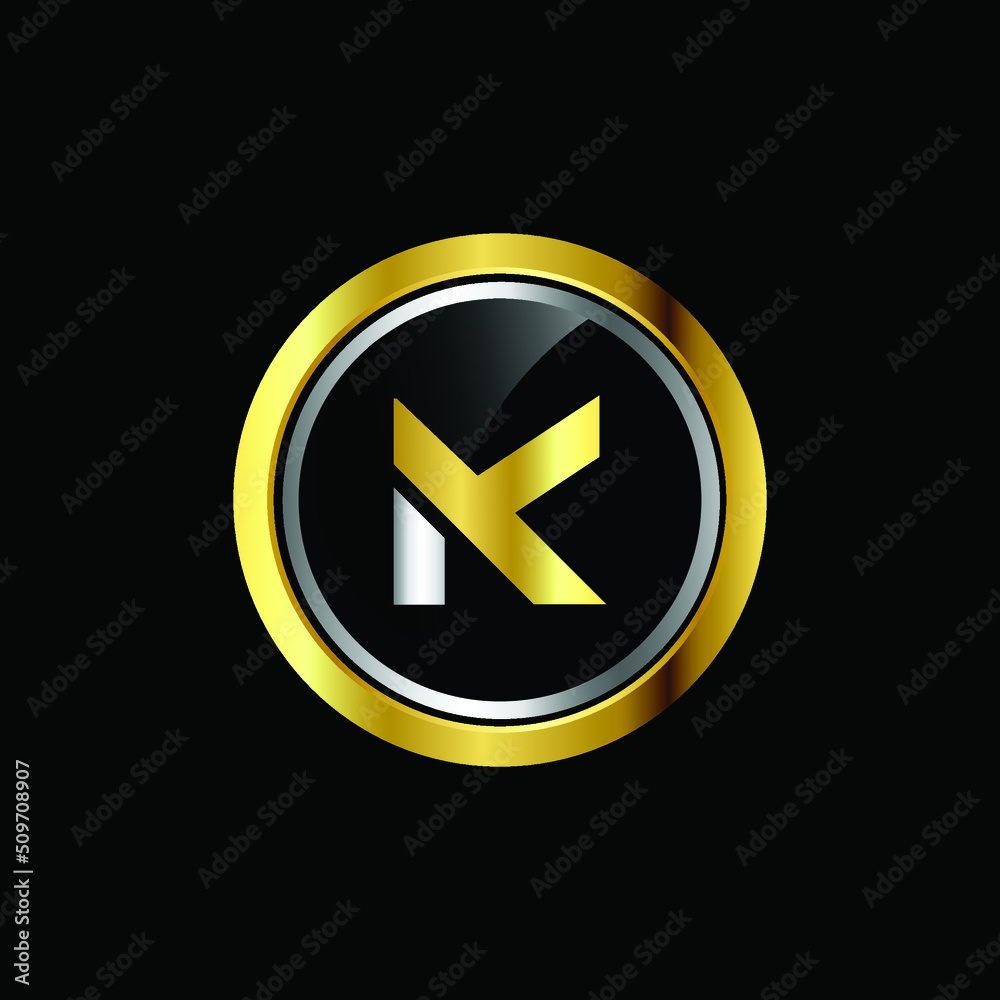 Premium luxury Vector elegant gold and silver font Letter K Template for company logo with monogram element 3d Design Premium luxury Vector elegant gold and silver font Letter K Template for company logo with monogram element 3d Design