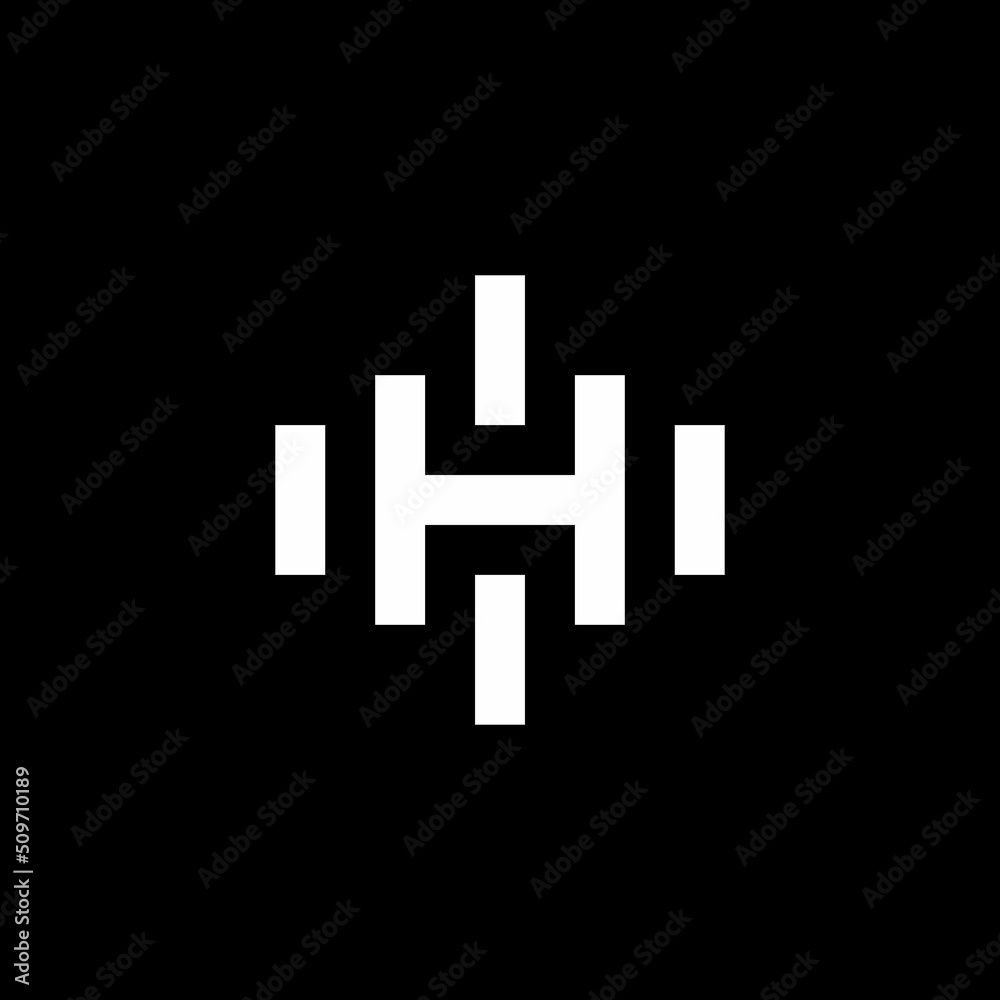 Initial Letter H with Crossfit Gym logo design Initial Letter H with Crossfit Gym logo design