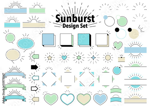 Sunburst Design Set サンバースト見出しフレームセット