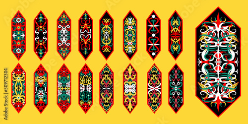 mega bundle authentic central borneo kalimantan tengah dayak ngaju tribe shield pattern photo