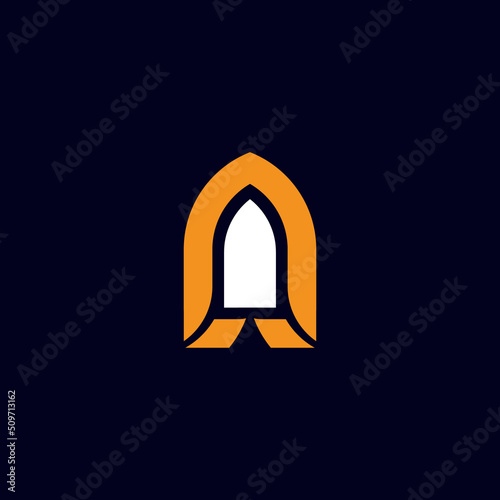 Rocket icon with A letter logo