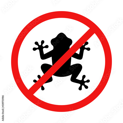 No Frog Sign on White Background