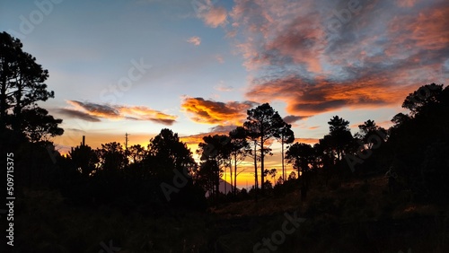 Amanecer en la horqueta de Volcán de Fuego, Guatemala. photo