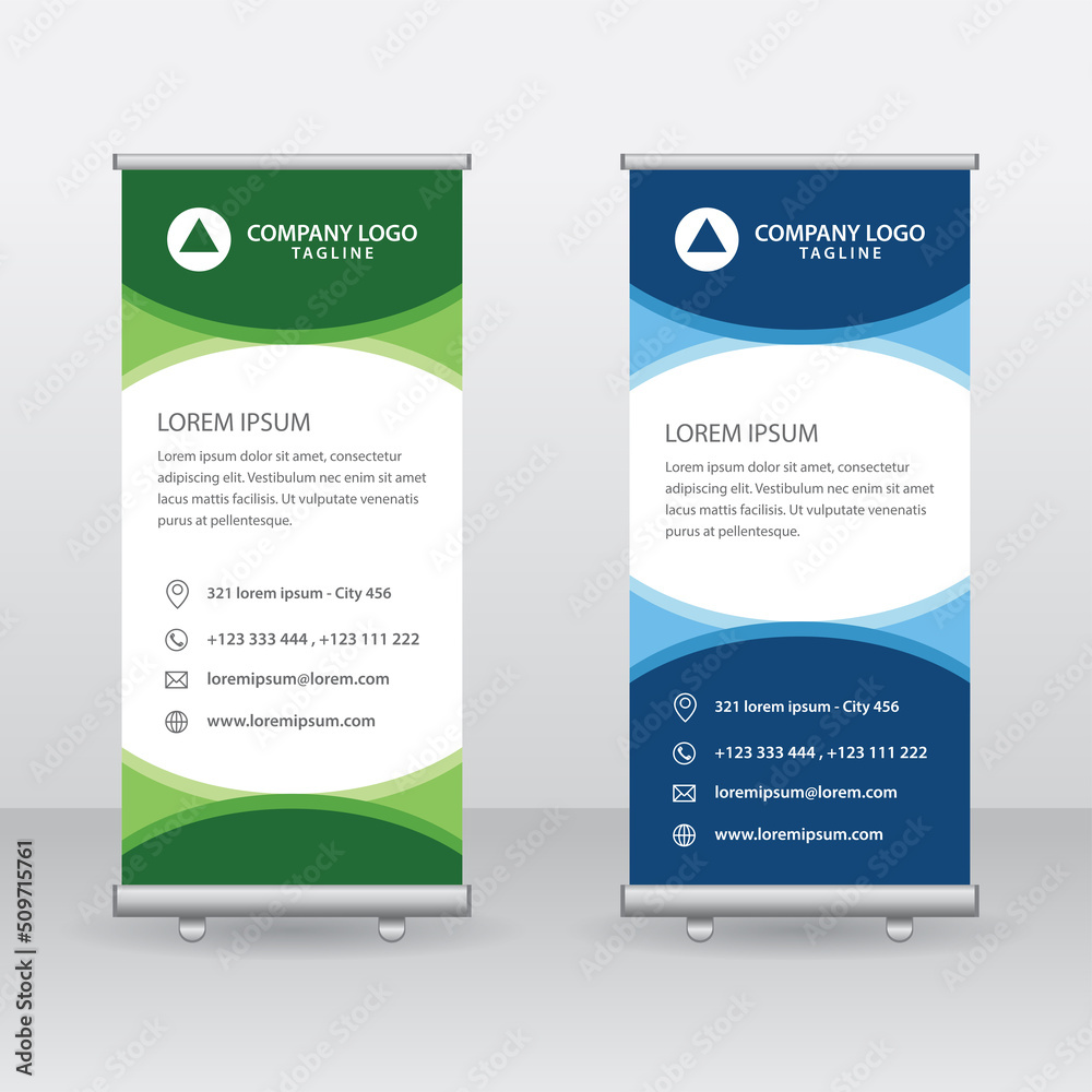 Roll Up Banner Background Vector Template with Abstract Geometric Design Roll Up Banner Background Vector Template with Abstract Geometric Design