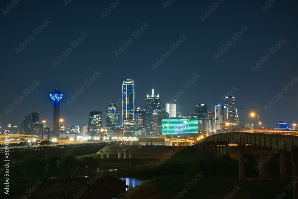 Night view of downtown Dallas, Texas