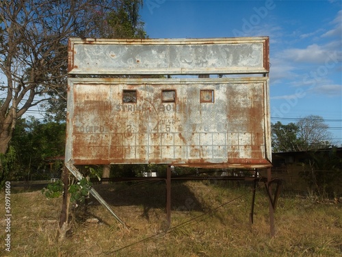 Photography Old baseball scoreboard in Penonomé, Panama