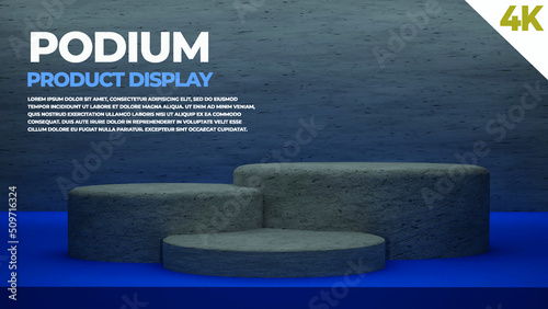 3D rendering stone podium with minimal background. perfect for showing product and promotion with 4k resolution.