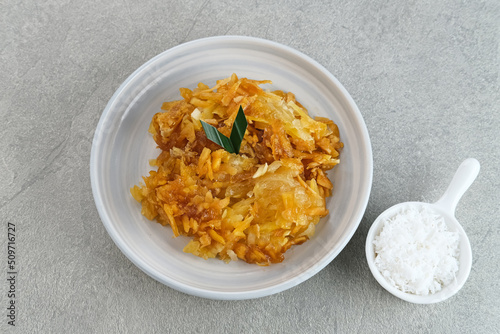 Foto Sawut or Gobet Singkong, Indonesian traditional snack made from steamed shredded