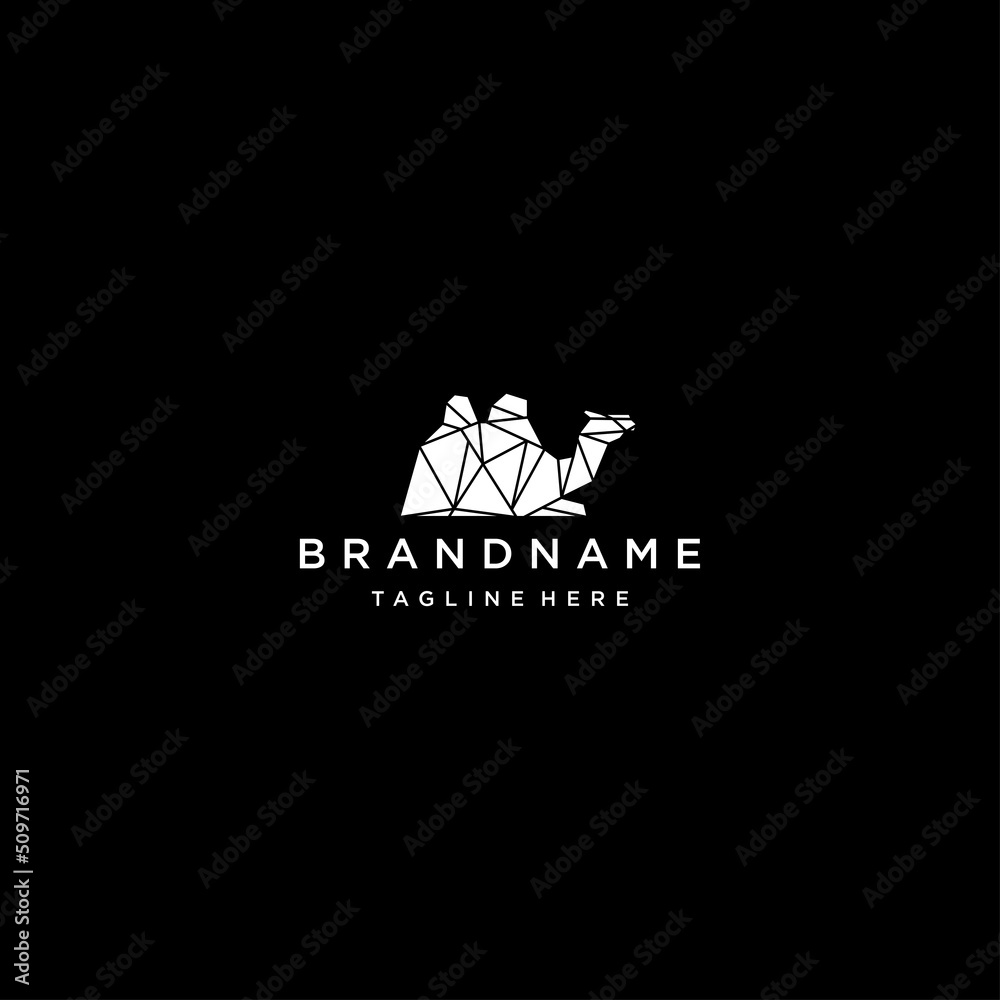 Camel geometric logo vector icon design template