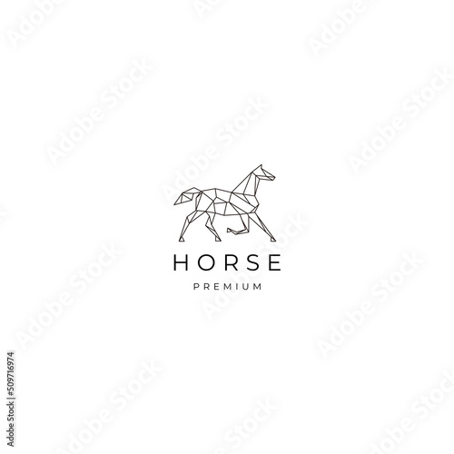 Horse geometric logo icon design template