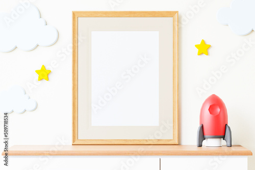 Nursery Digital Mockup,Nursery frame mockup. Frame Mockup. 3d Illustration.