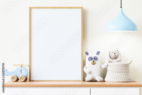 Nursery Digital Mockup,Nursery frame mockup. Frame Mockup. 3d Illustration.