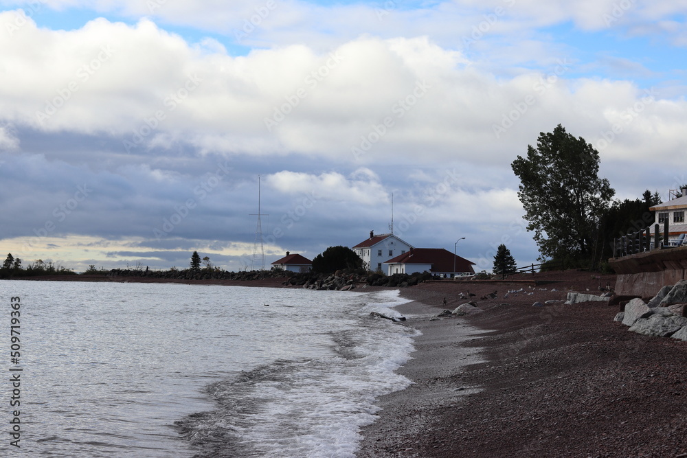 Lighthouse and Harbor in Grand Marais, MN 