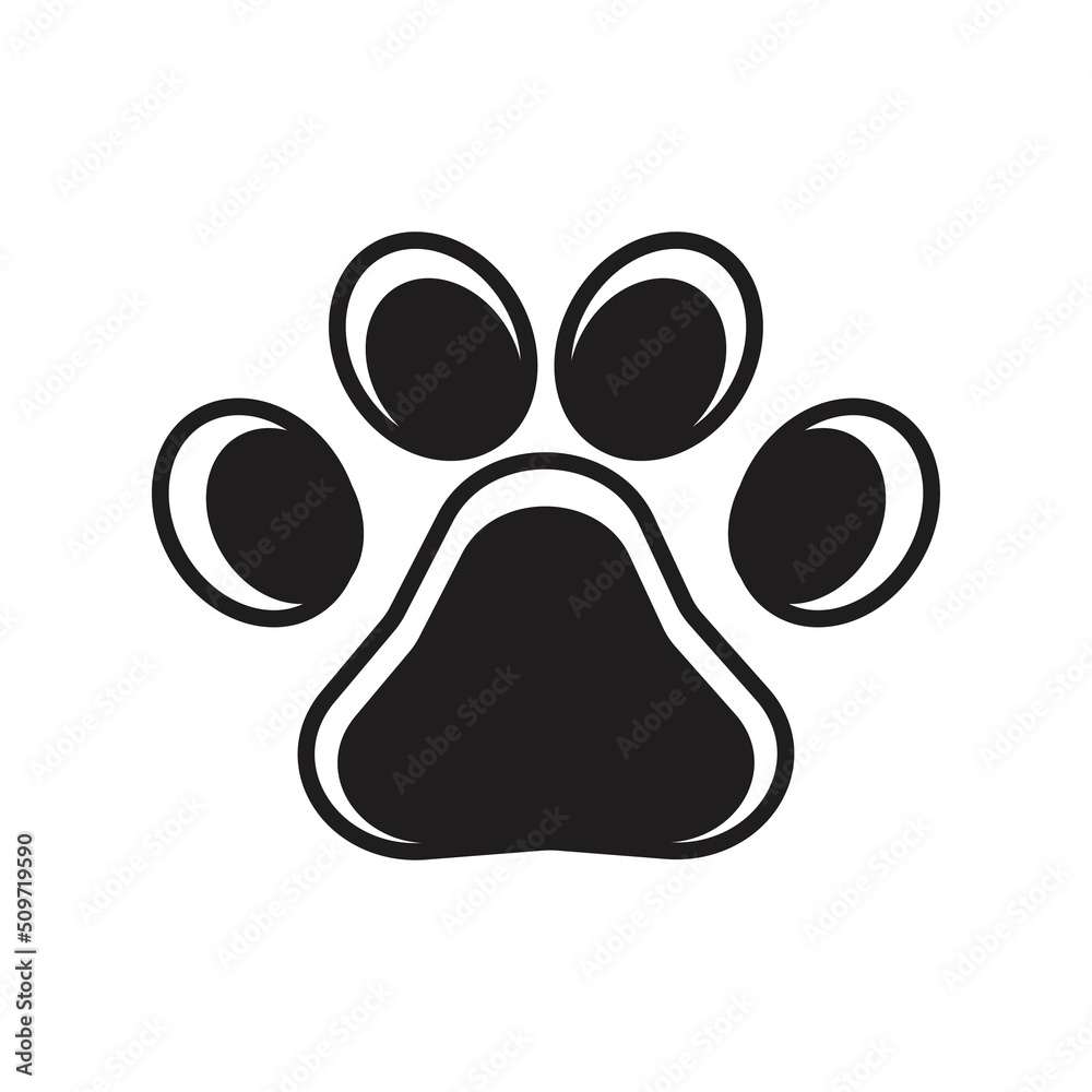 Paw Logo design vector illustration design template Paw Logo design vector illustration design template