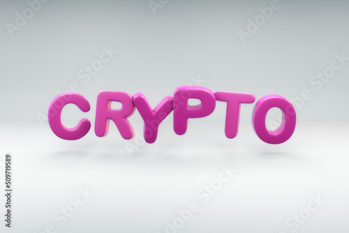 3D render of the word CRYPTO balloon like text