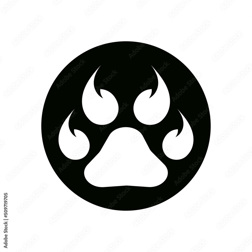 Fototapeta premium Paw Logo design vector illustration design template