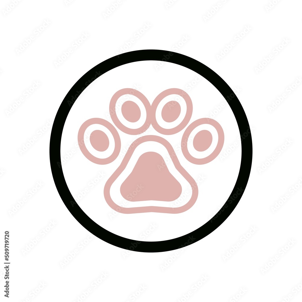 Paw Logo design vector illustration design template