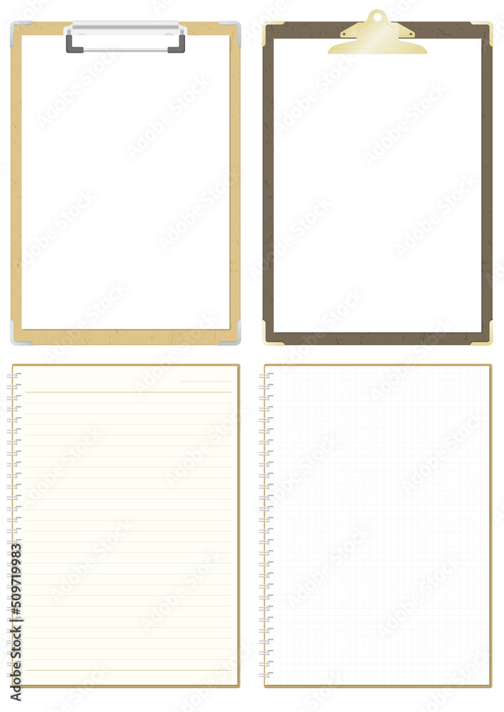 バインダー　クリップボード　ノート　notebook  B5判タテ　イラストセット