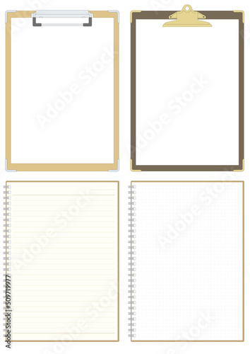 バインダー　クリップボード　ノート　notebook  B5判タテ　イラストセット