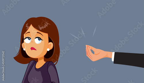 Woman Rolling Her Eyes at Man Explaining Condescending Vector Cartoon. Unhappy girl unwilling to accept oversimplified explanations from a male colleague 
 photo