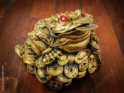 The chan chu toad lucky symbol in Chinese for religion concept