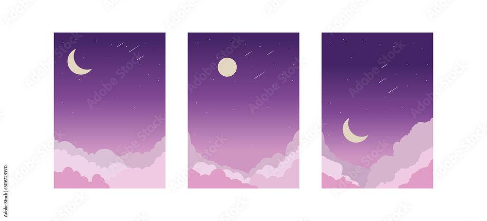 minimalist sky cloud background collection Stock Vector | Adobe Stock