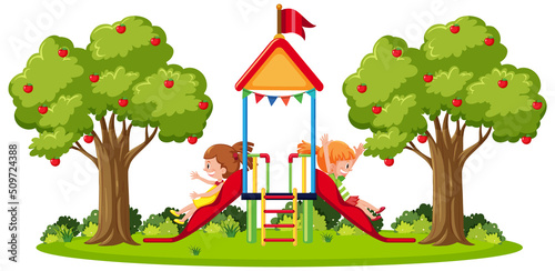 Outdoor playground slide for kids