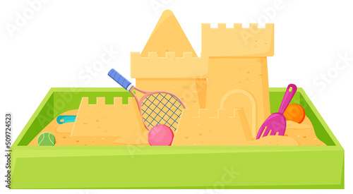 Children sand pit  on white background