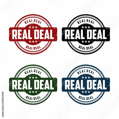 Real deal sign or stamp on white background, vector illustration