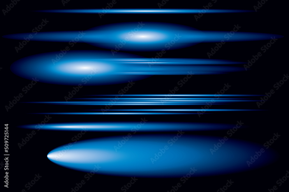 Fototapeta premium Light and speed effect set, vector