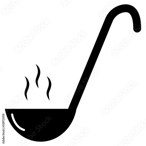 ladle spoon icon on white background. kitchen ladle sign. ladle symbol. flat style.