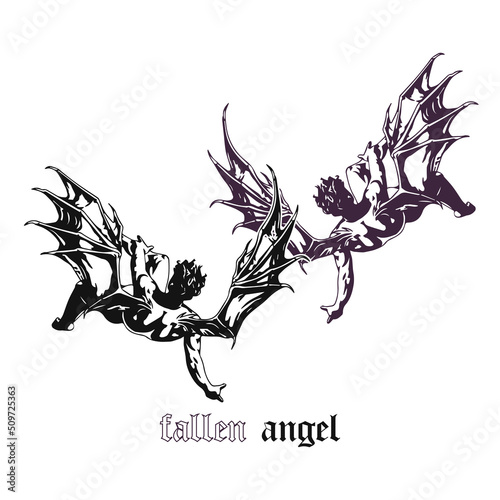 fallen angel concept vector illustration