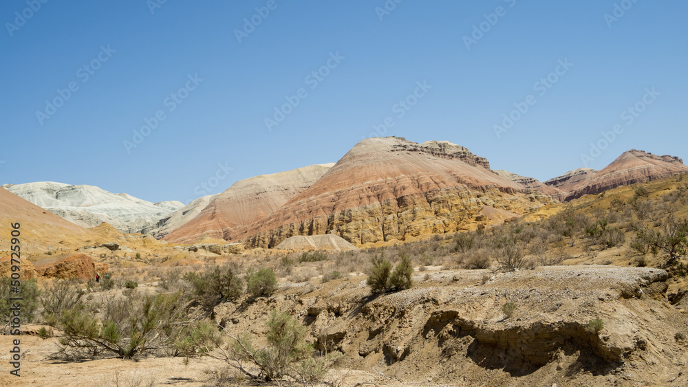 Colored sand mountains in Altyn Emel National Park