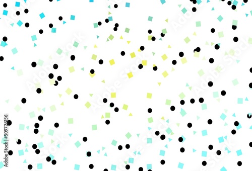 Fototapeta Naklejka Na Ścianę i Meble -  Light Blue, Yellow vector pattern in polygonal style with circles.