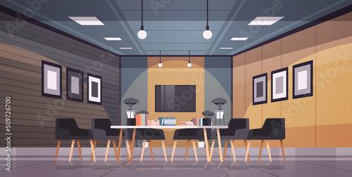 modern coworking area office interior empty no people open space cabinet conference meeting room