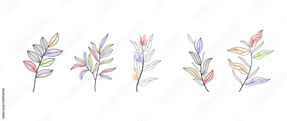 custom made wallpaper toronto digitalLuxury botanical gold wedding frame elements on white background. Set of geometric shapes, glitters, eucalyptus, leaf branches. Elegant watercolor foliage for wedding, card, invitation, greeting.