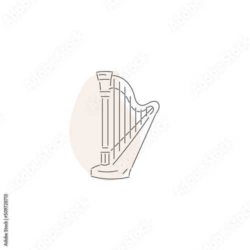 harp style musical instrument vector illustration