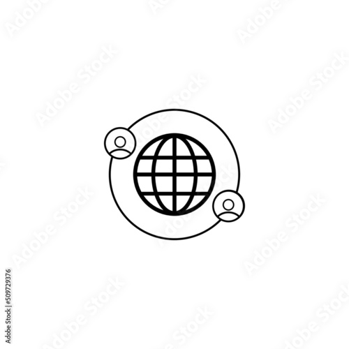 Global networking icon in isolated on background. symbol for your web site design logo, app, Global networking icon Vector illustration.
