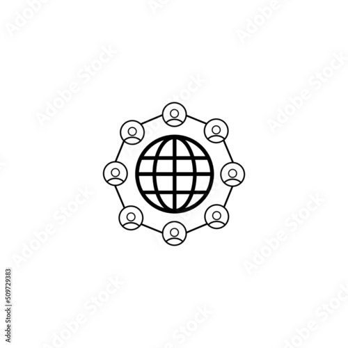 Global networking icon in isolated on background. symbol for your web site design logo, app, Global networking icon Vector illustration.

