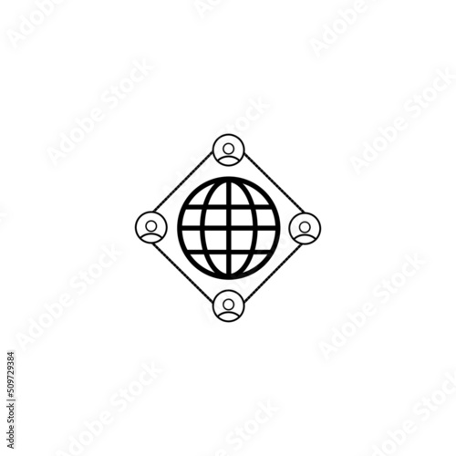 Global networking icon in isolated on background. symbol for your web site design logo, app, Global networking icon Vector illustration.
