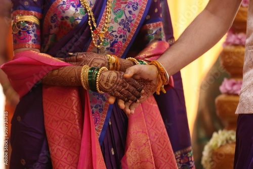 Hands Of Bride and Groom Together In Special Ceremony
