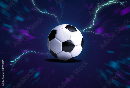 Soccer ball on abstract background, Qatar 2022 © VisderArt