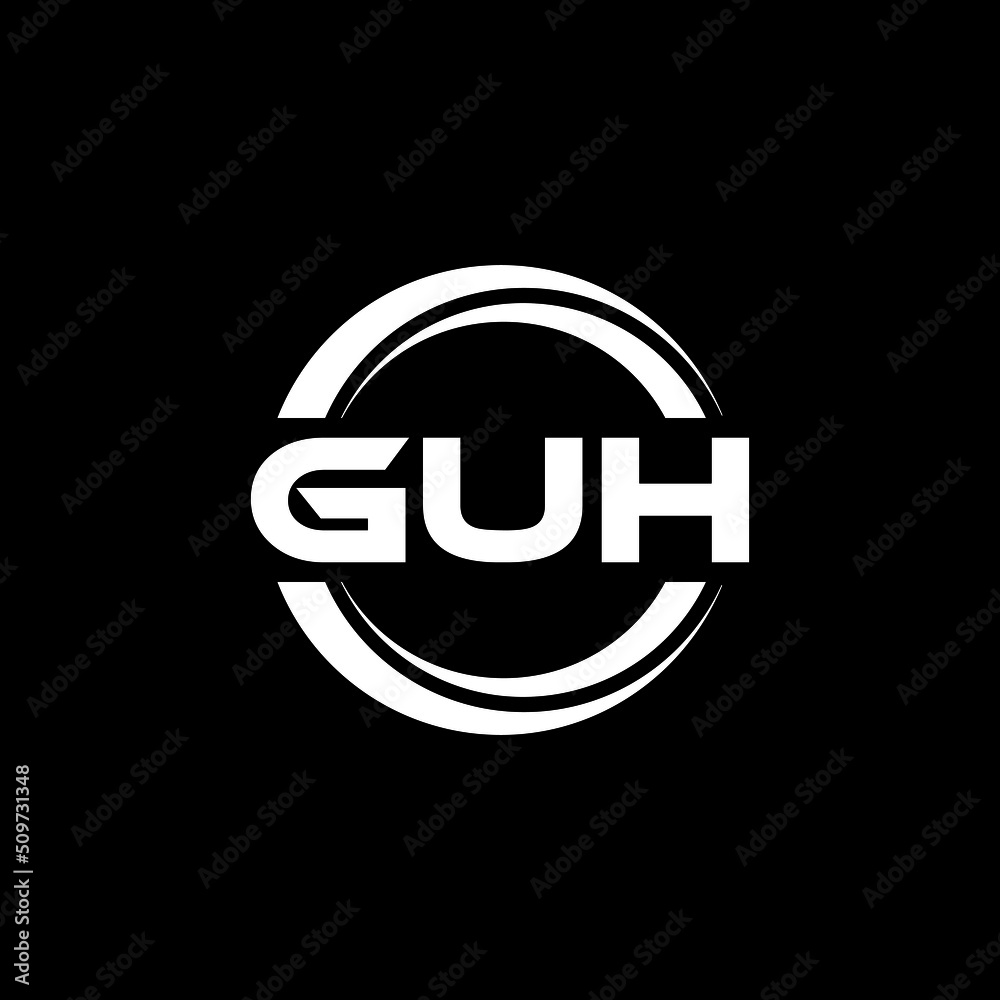 GUH letter logo design with black background in illustrator, vector logo modern alphabet font overlap style. calligraphy designs for logo, Poster, Invitation, etc. GUH letter logo design with black background in illustrator, vector logo modern alphabet font overlap style. calligraphy designs for logo, Poster, Invitation, etc.