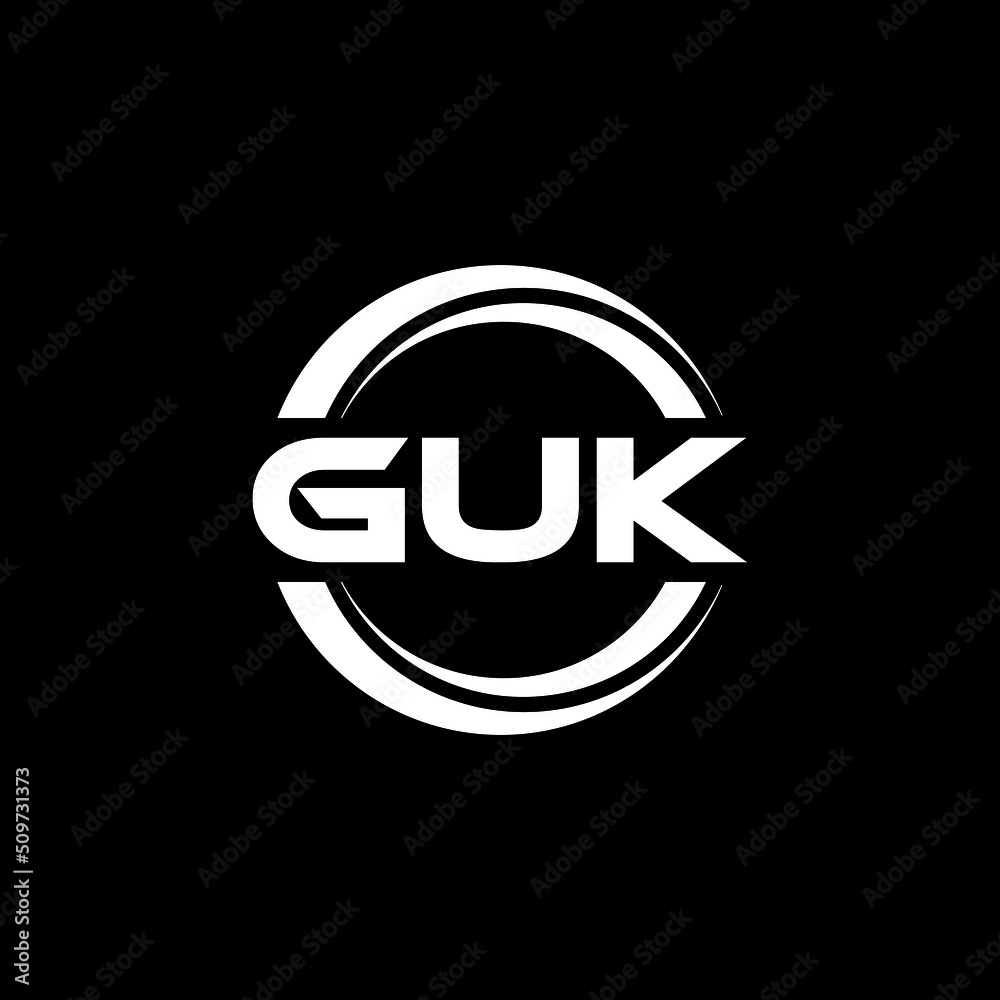 GUK letter logo design with black background in illustrator, vector logo modern alphabet font overlap style. calligraphy designs for logo, Poster, Invitation, etc. GUK letter logo design with black background in illustrator, vector logo modern alphabet font overlap style. calligraphy designs for logo, Poster, Invitation, etc.