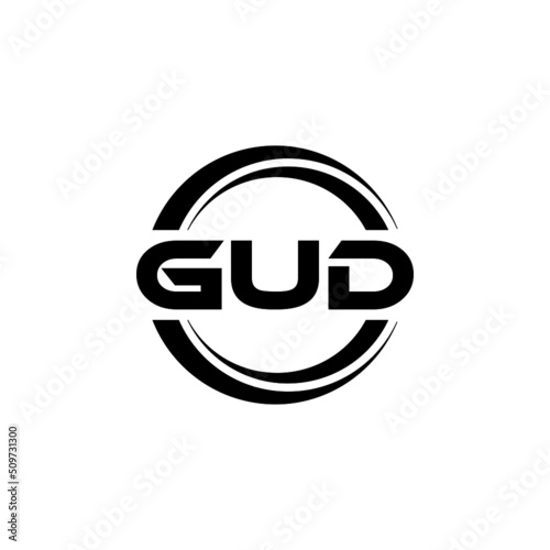 GUD letter logo design with white background in illustrator  vector logo modern alphabet font overlap style. calligraphy designs for logo  Poster  Invitation  etc.