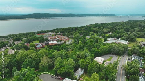 Summer afternoon over the Village of Dobbs Ferry New York