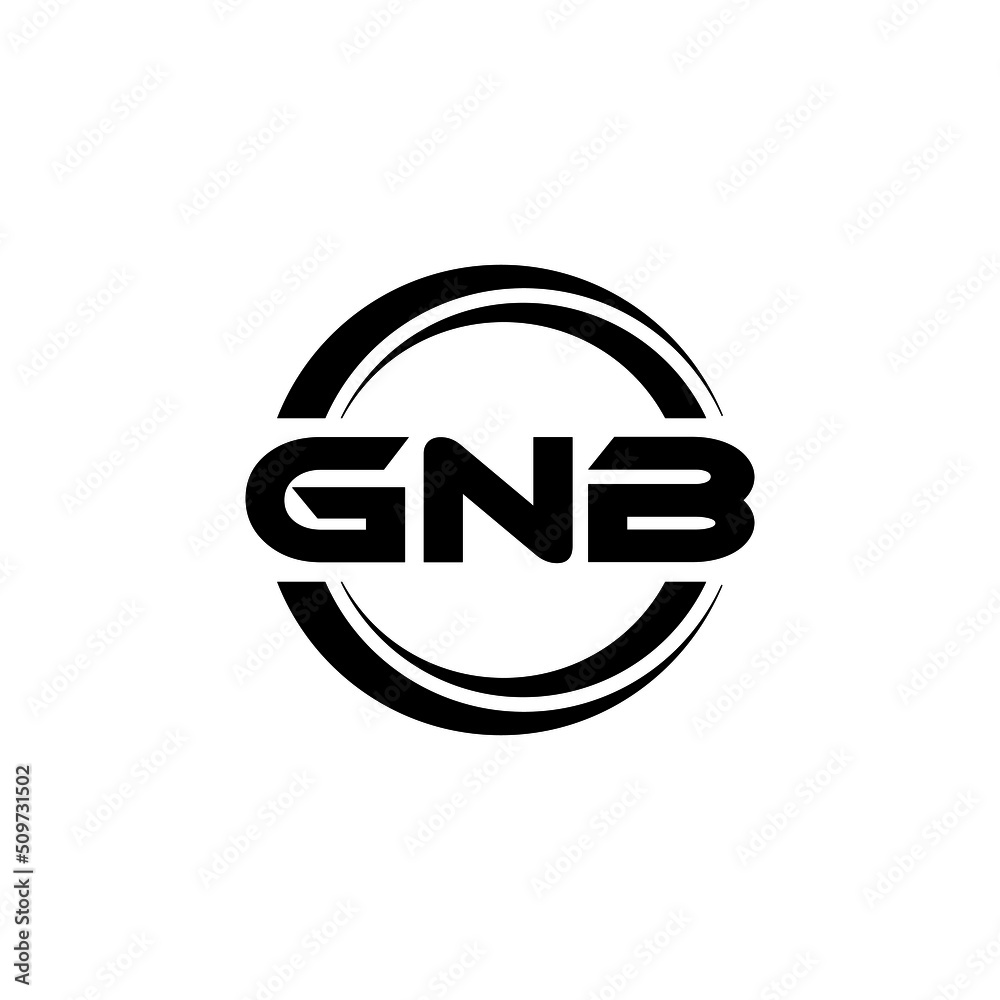 GNB letter logo design with white background in illustrator, vector ...